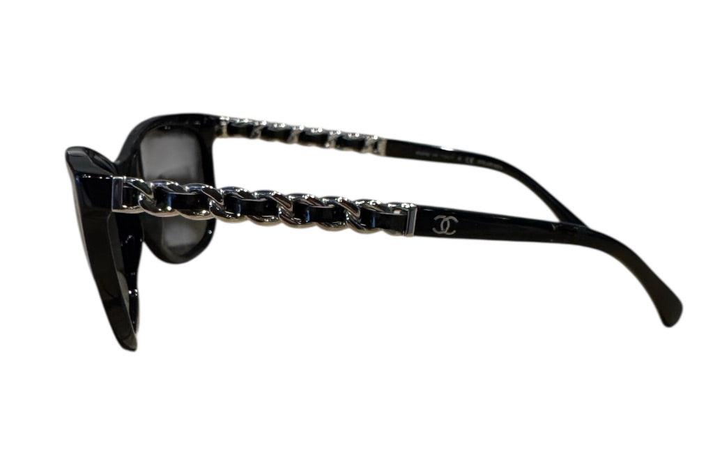 Noir et Argent CHANEL Lunettes de Soleil