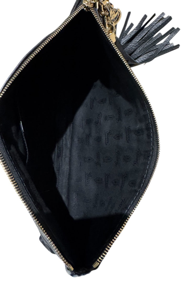 Noir et Argent GUCCI Sacs, SIENNA TASSLE CLUTCH
