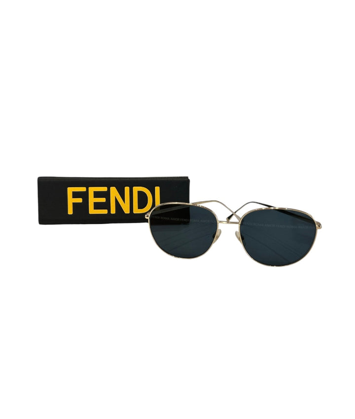 Argent et Bleu/Gris FENDI Lunettes de Soleil, AVEC/WITH CASE