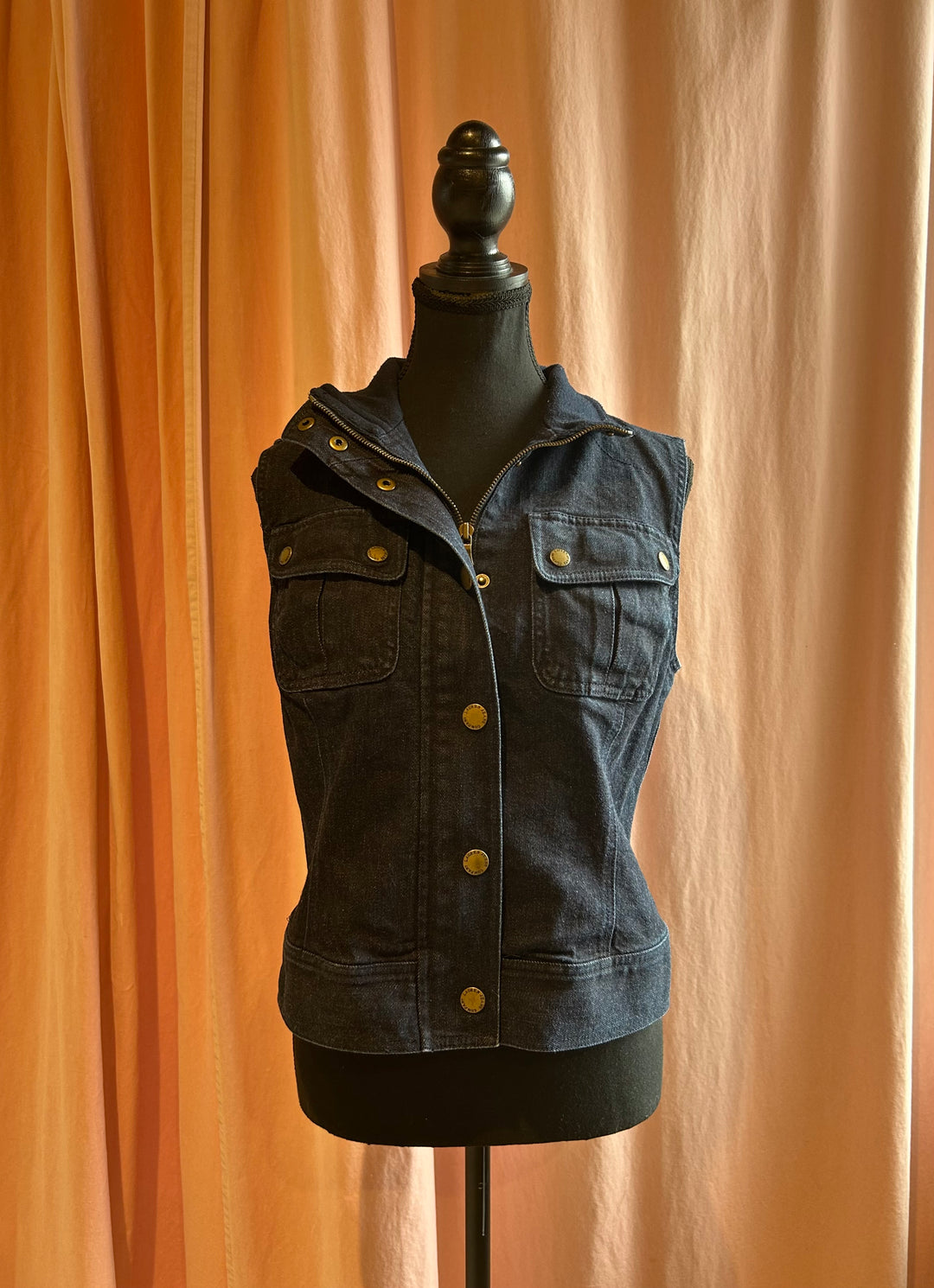 Bleu Jean Fonce RALPH LAUREN JEANS VEST, Moyen