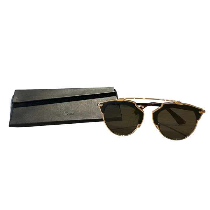 Tortoise et Or CHRISTIAN DIOR Lunettes de Soleil, AVEC/WITH CASE