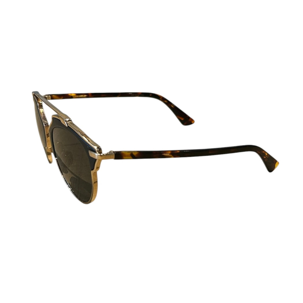 Tortoise et Or CHRISTIAN DIOR Lunettes de Soleil, AVEC/WITH CASE