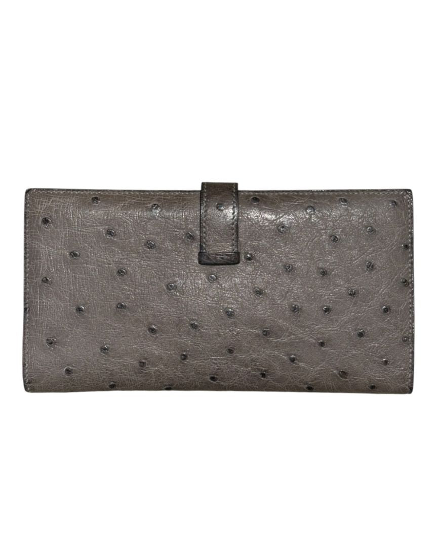 Gris HERMES portefeuilles, BEARN OSTRICH