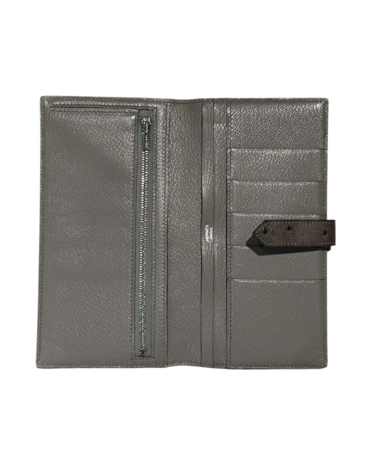 Gris HERMES portefeuilles, BEARN OSTRICH