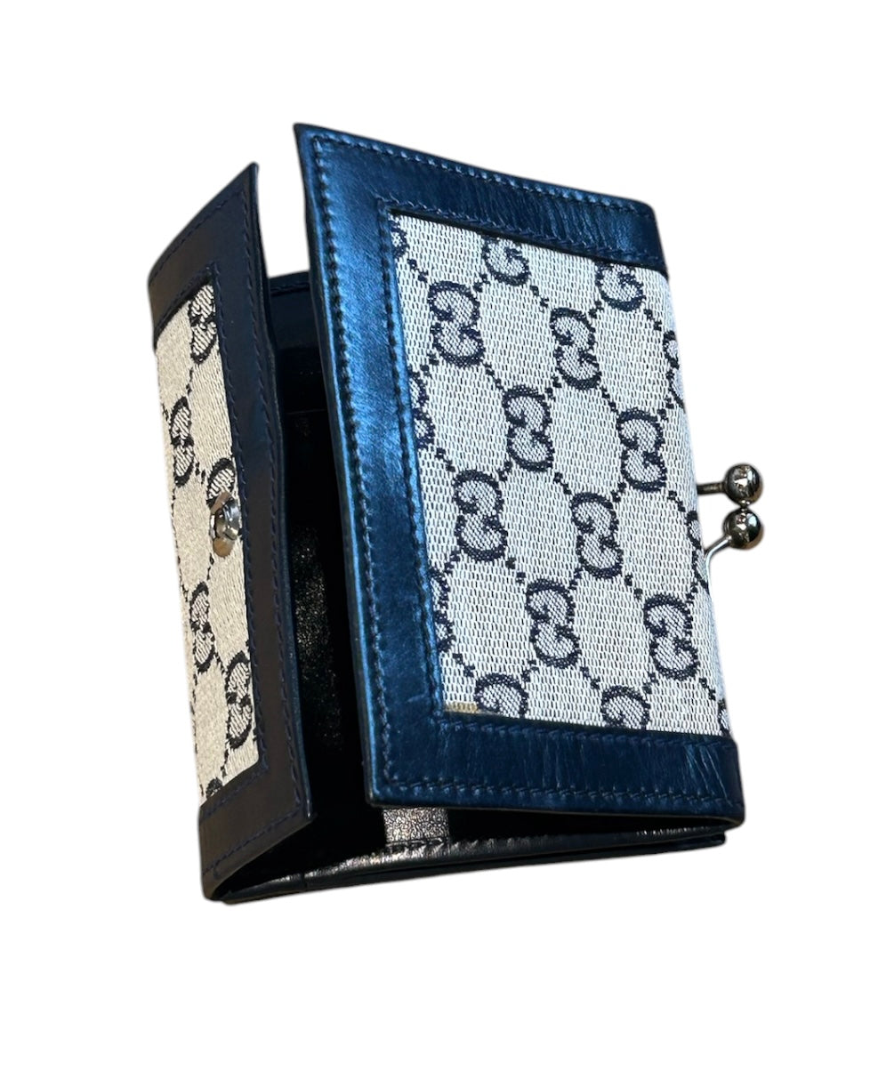 Bleu marin et gris GUCCI portefeuilles