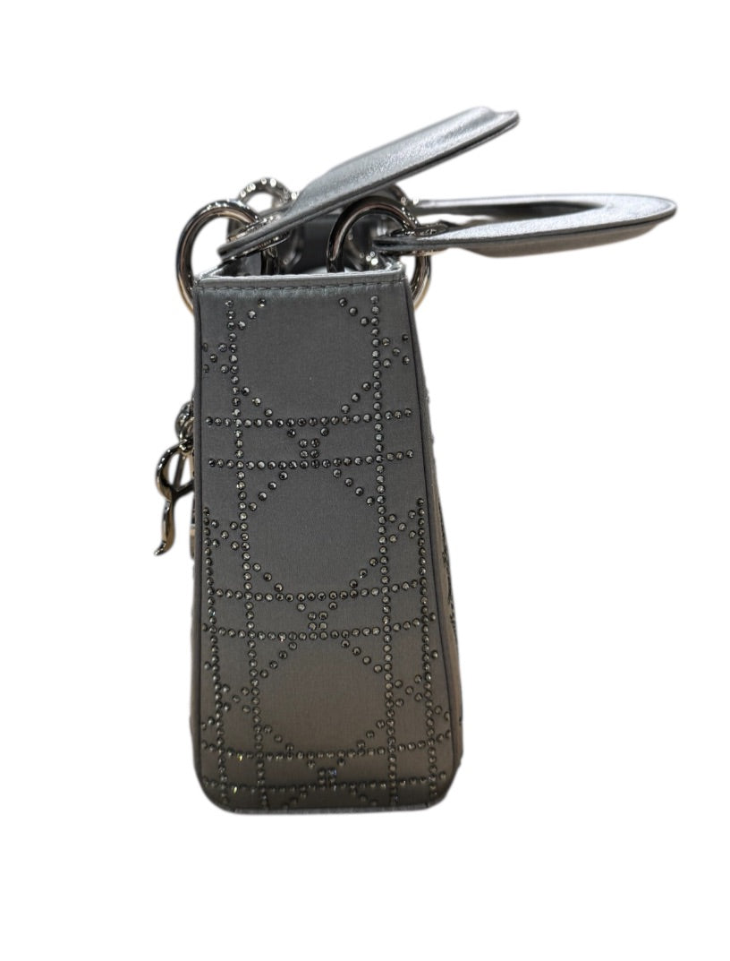 Argent CHRISTIAN DIOR Sacs, LADY DIOR MINI SATIN RHINESTONE