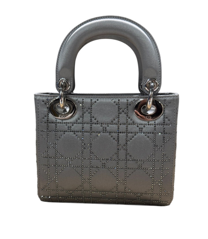 Argent CHRISTIAN DIOR Sacs, LADY DIOR MINI SATIN RHINESTONE