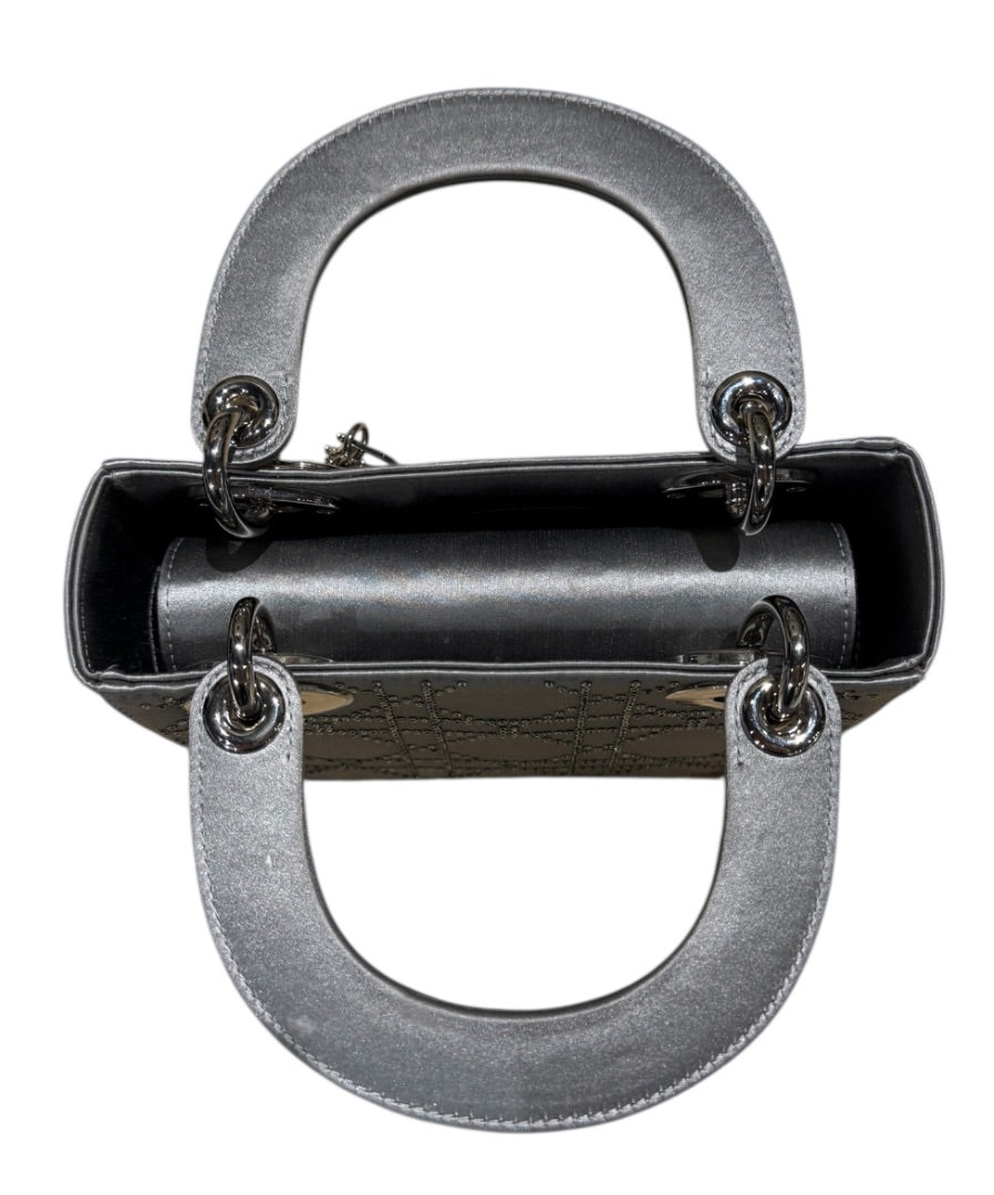 Argent CHRISTIAN DIOR Sacs, LADY DIOR MINI SATIN RHINESTONE