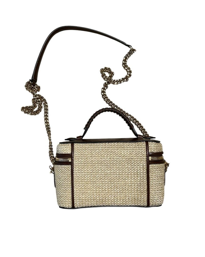 Brun et Beige STELLA MCCARTNEY Sacs, FALABELLA MINI RAFFIA TOTE