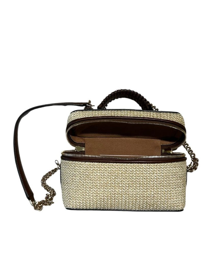 Brun et Beige STELLA MCCARTNEY Sacs, FALABELLA MINI RAFFIA TOTE