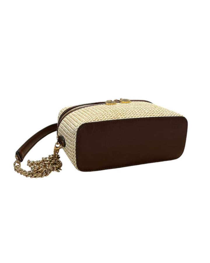 Brun et Beige STELLA MCCARTNEY Sacs, FALABELLA MINI RAFFIA TOTE