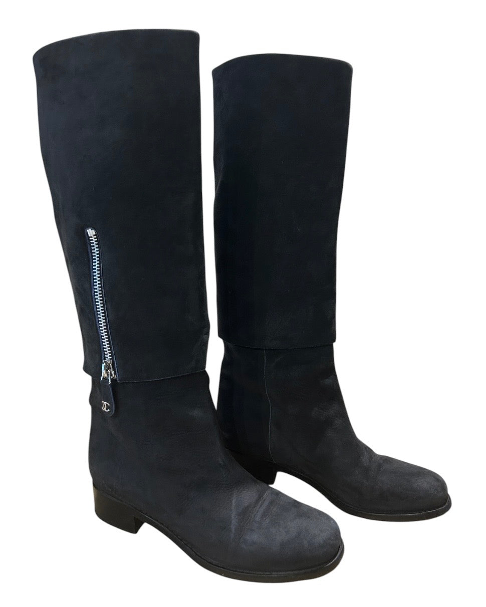 Noir CHANEL BOTTES, 38.5