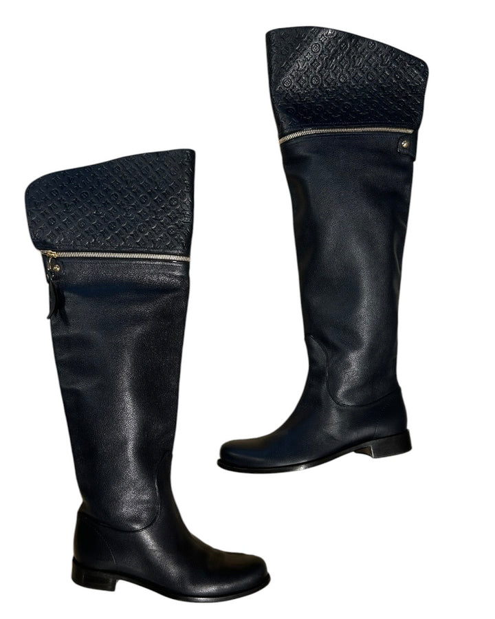 BLEU MINUIT LOUIS VUITTON BOTTES, 38