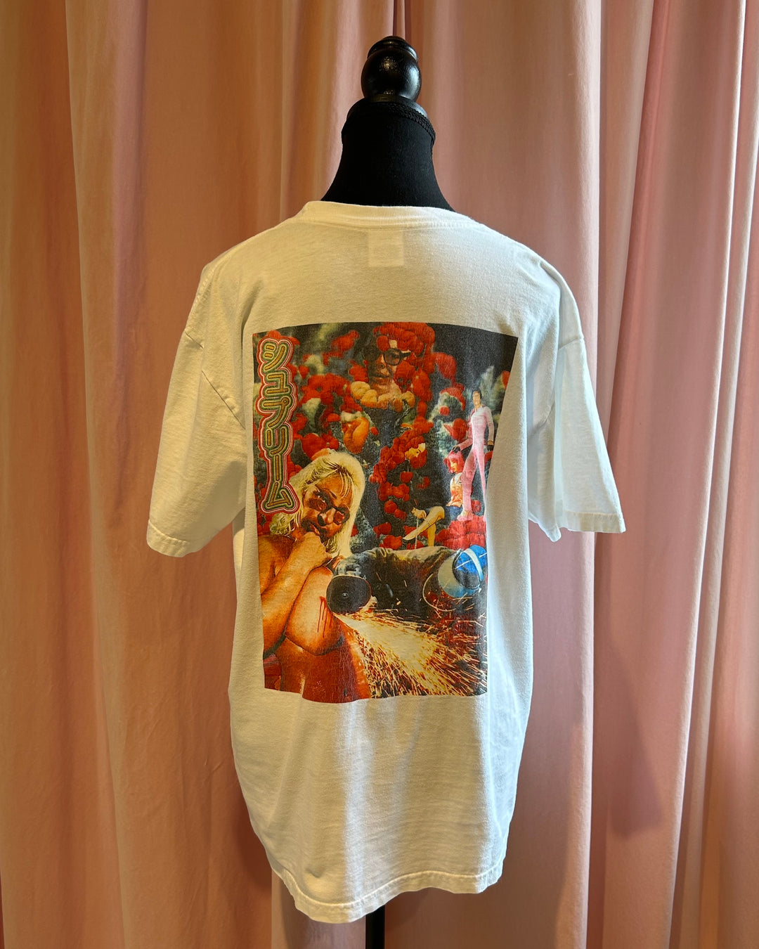 Blanc avec Motif SUPREME TSHIRT, Moyen