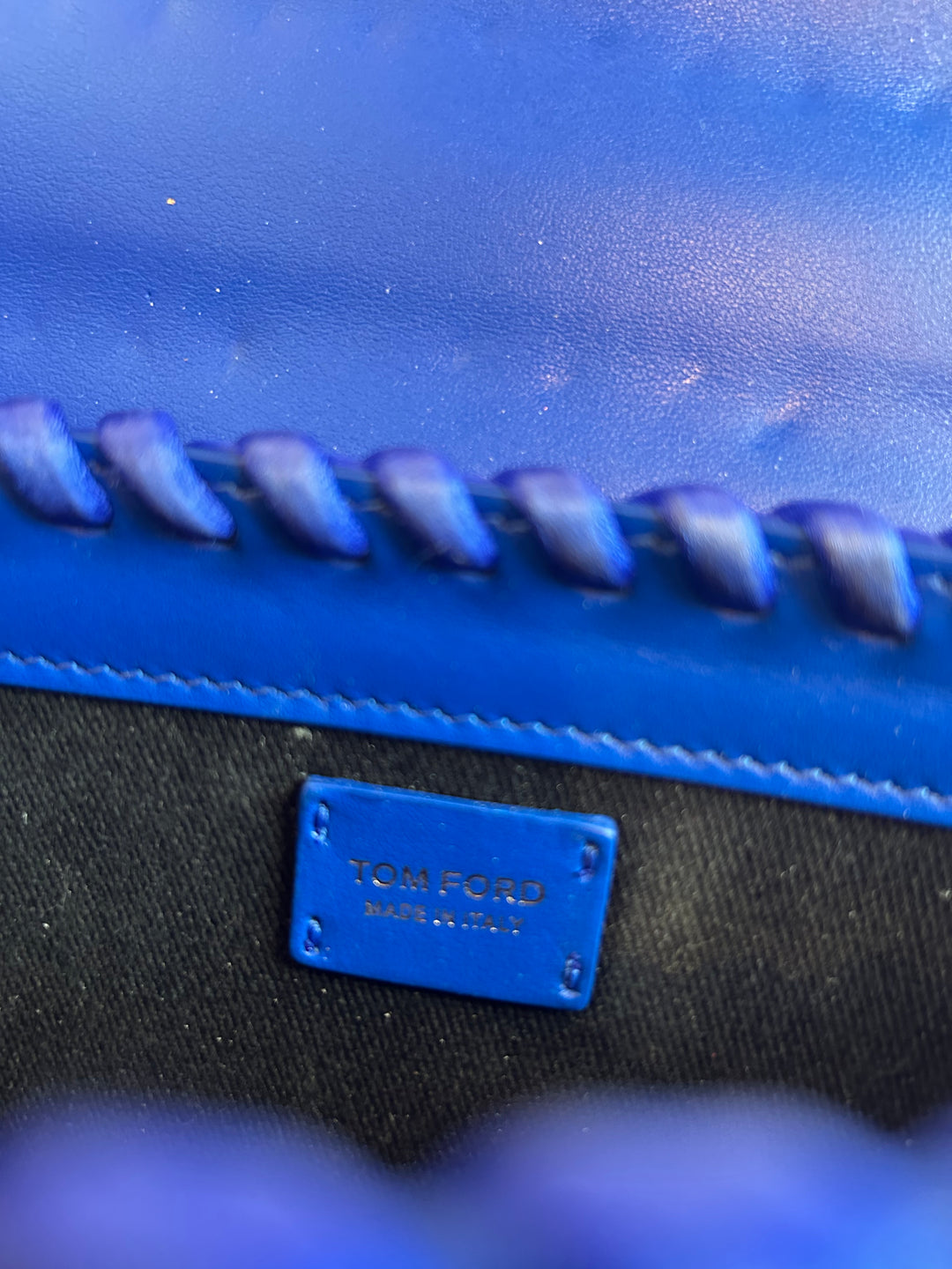 Bleu electrique TOM FORD Sacs, T-CLASP WOVEN SATIN