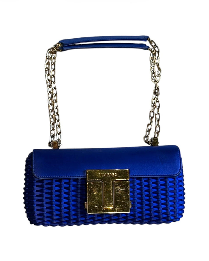 Bleu electrique TOM FORD Sacs, T-CLASP WOVEN SATIN