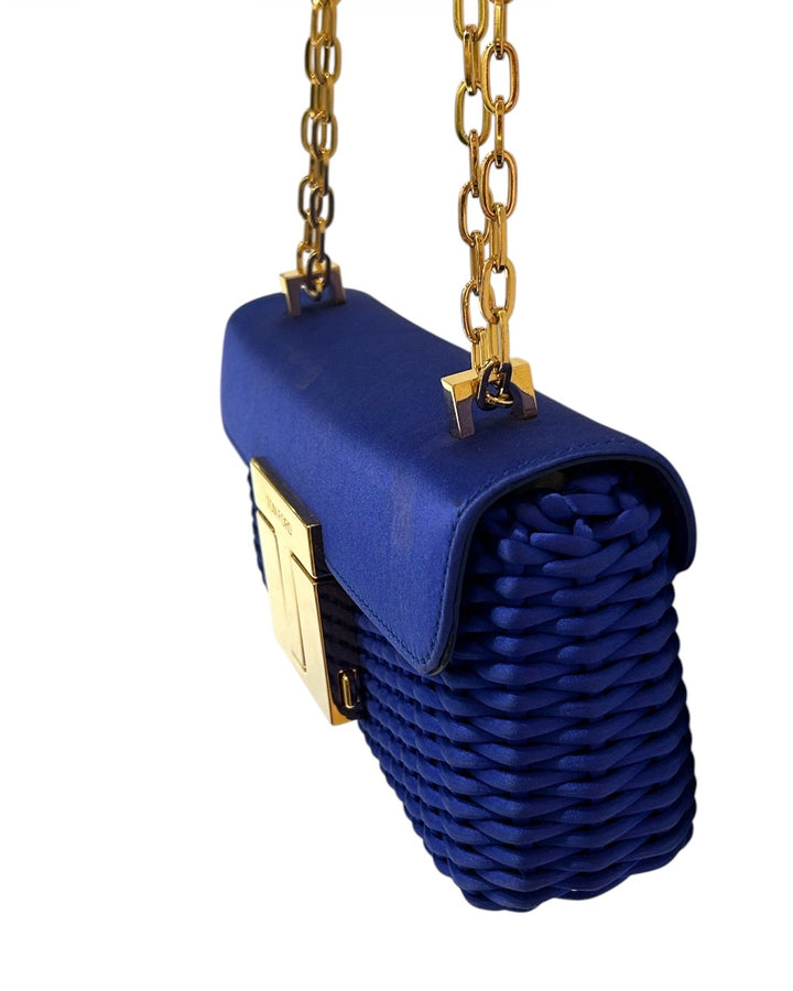 Bleu electrique TOM FORD Sacs, T-CLASP WOVEN SATIN