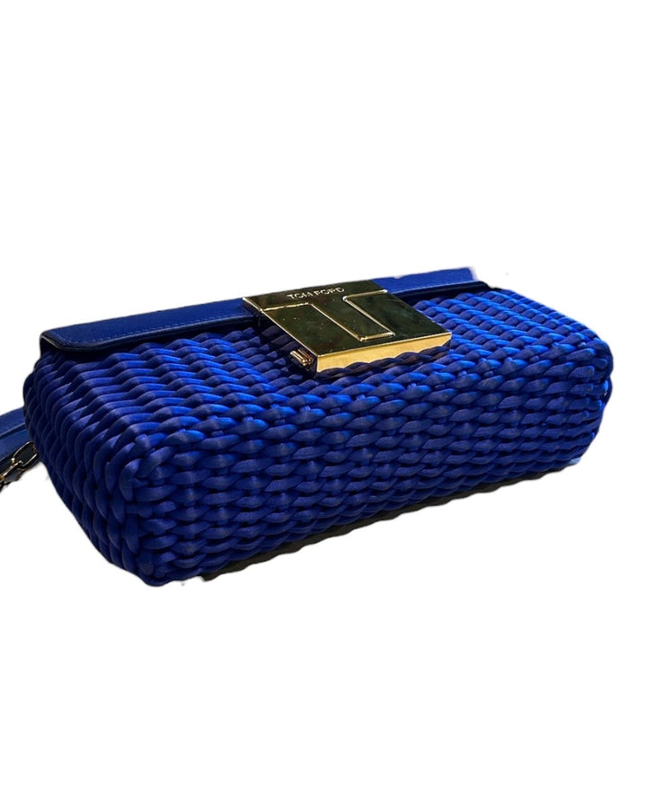 Bleu electrique TOM FORD Sacs, T-CLASP WOVEN SATIN