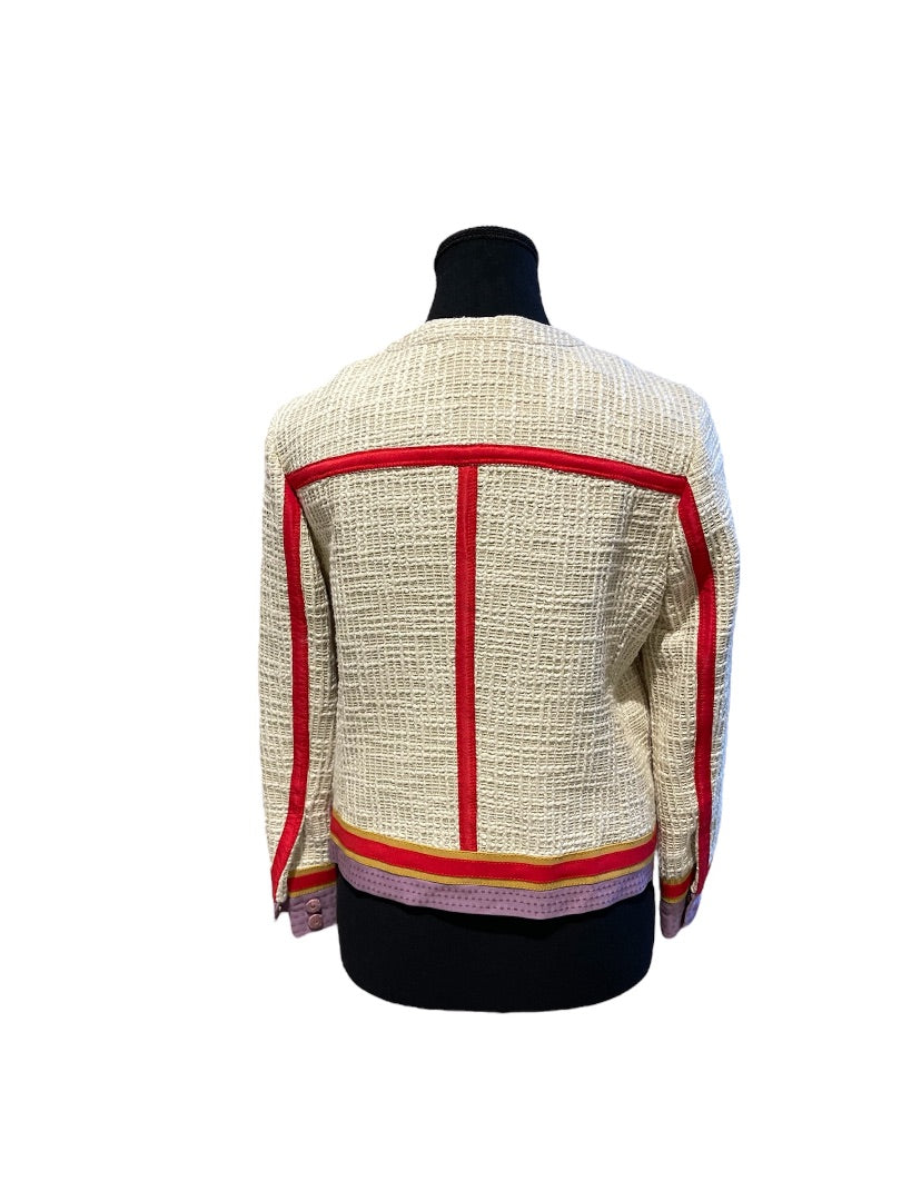 Blazer beige et rouge TORY BURCH, 6