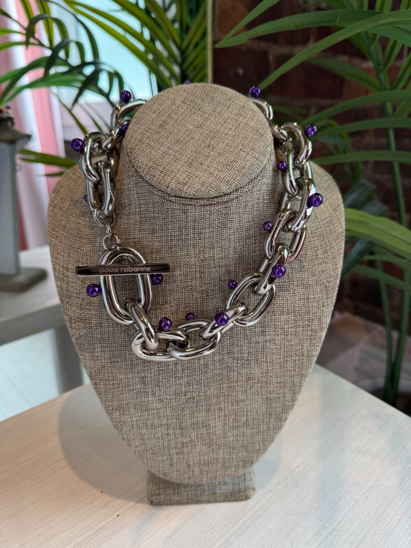Argent et Mauve PACO RABANNE Collier