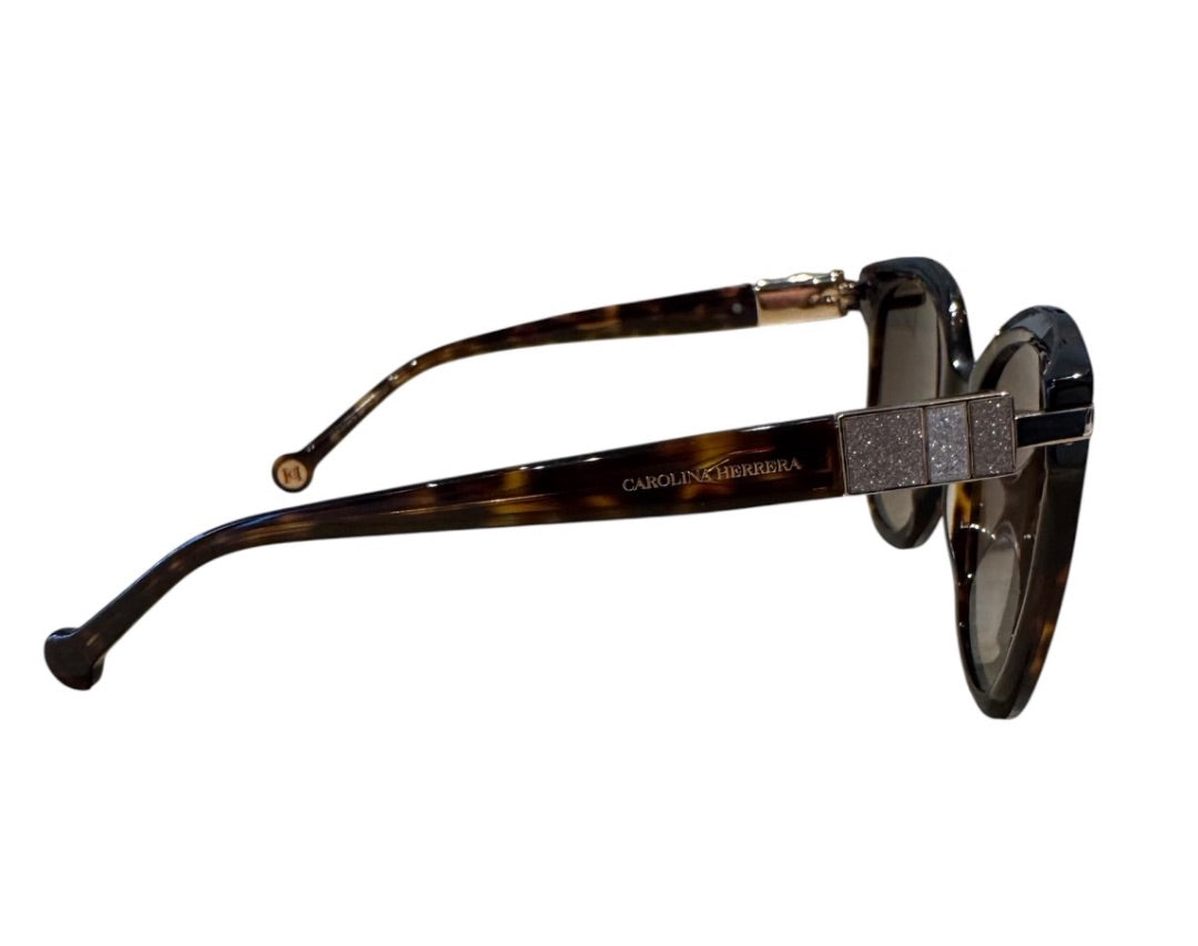 Tortoise et Or CAROLINA HERRERA Lunettes de Soleil, WITH CASE