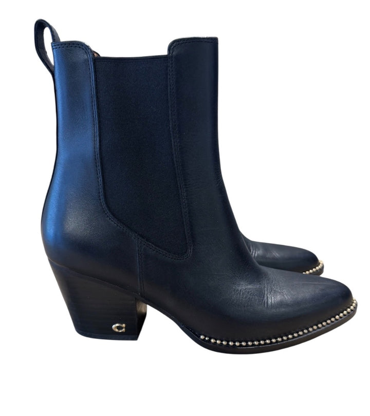 Noir et Or COACH BOTTES, 7.5