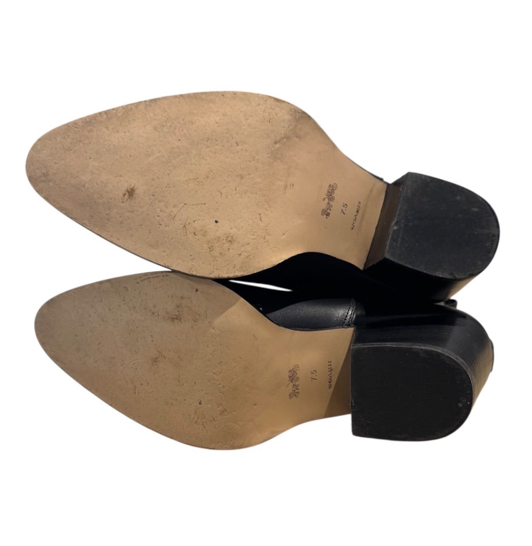 Noir et Or COACH BOTTES, 7.5