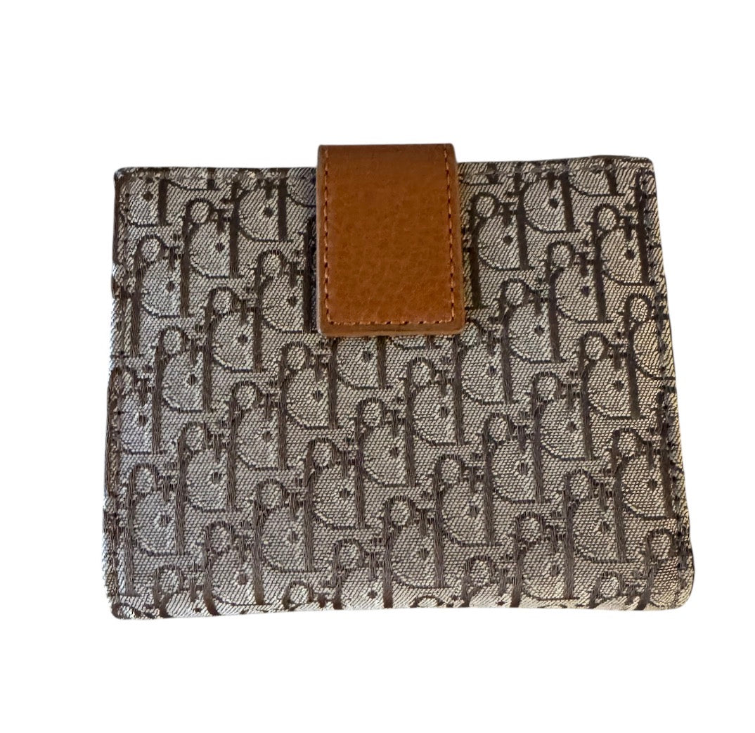 Beige et Brun CHRISTIAN DIOR portefeuilles, VINTAGE OBLIQUE STREET CHIC