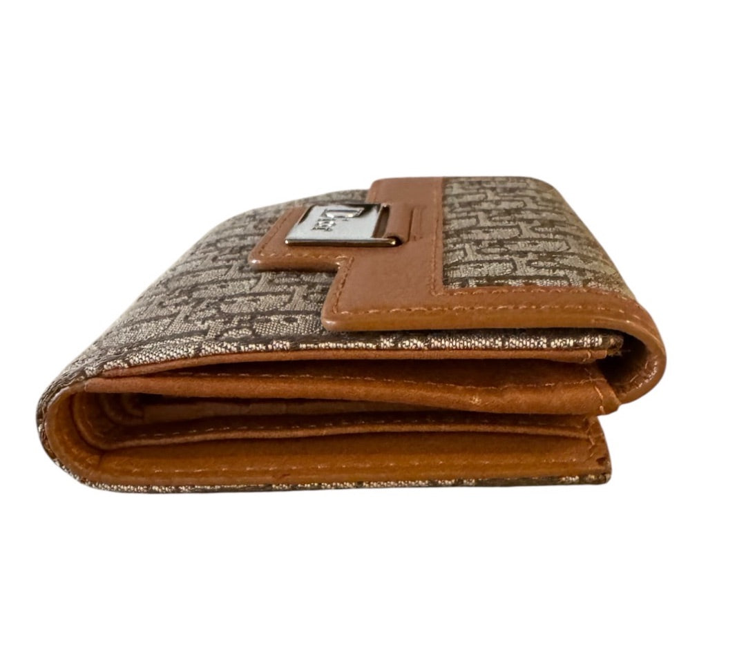 Beige et Brun CHRISTIAN DIOR portefeuilles, VINTAGE OBLIQUE STREET CHIC