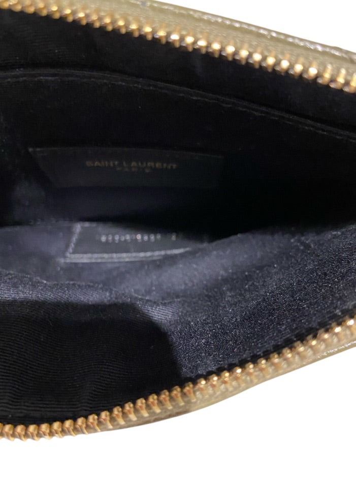Vert Khaki YVES SAINT LAURENT portefeuilles, POUCH MONOGRAMME