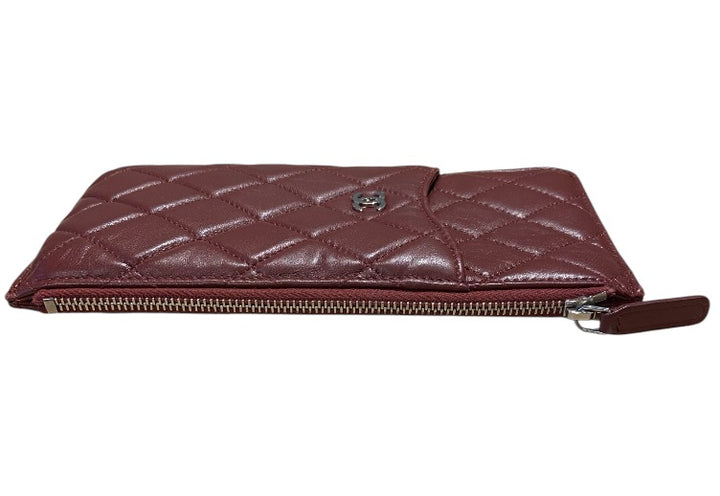Bourgogne et Argent CHANEL portefeuilles