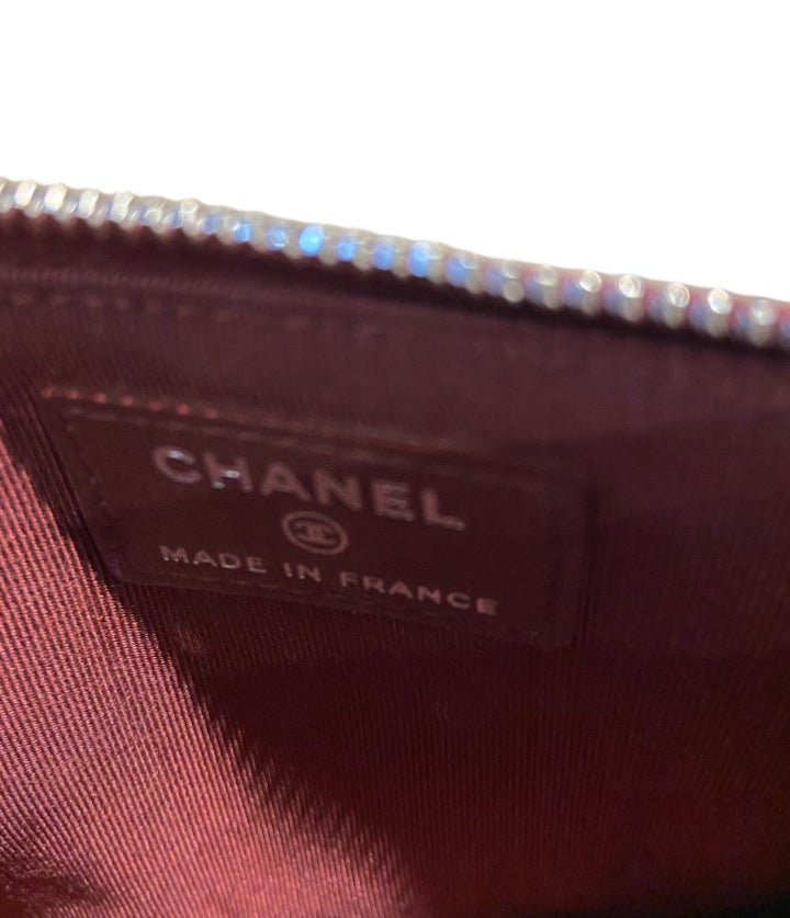 Bourgogne et Argent CHANEL portefeuilles