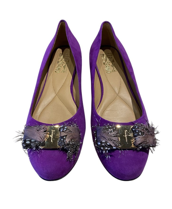 Mauve SALVATORE FERRAGAMO FLATS, 8.5
