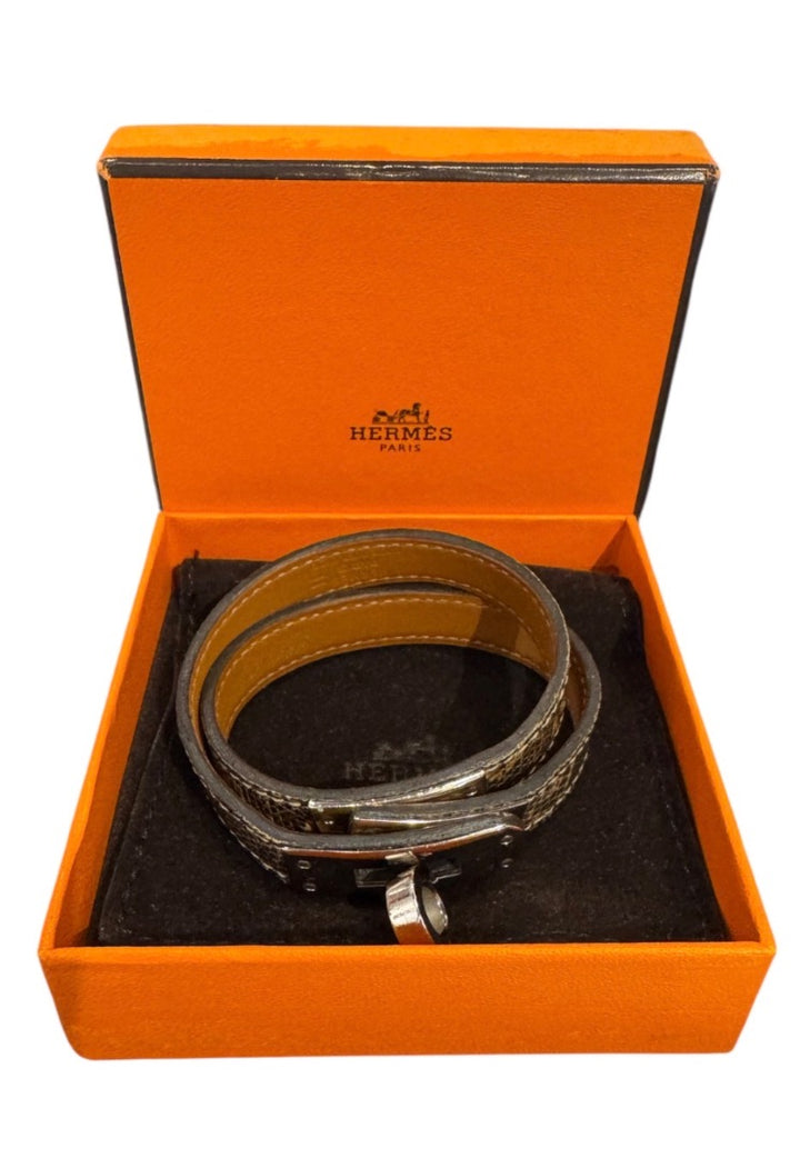 Brun et Argent HERMES PARIS Bracelet, BRACELET