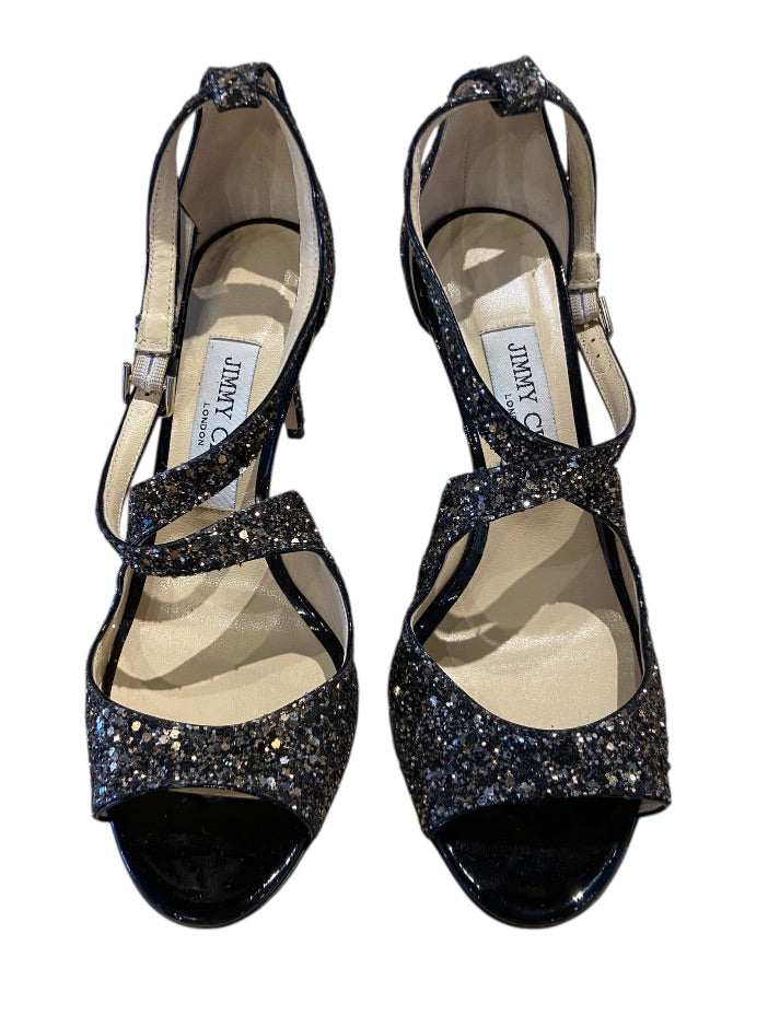 Noir et Argent JIMMY CHOO STILETTOS, 37.5