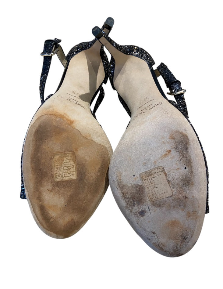 Noir et Argent JIMMY CHOO STILETTOS, 37.5