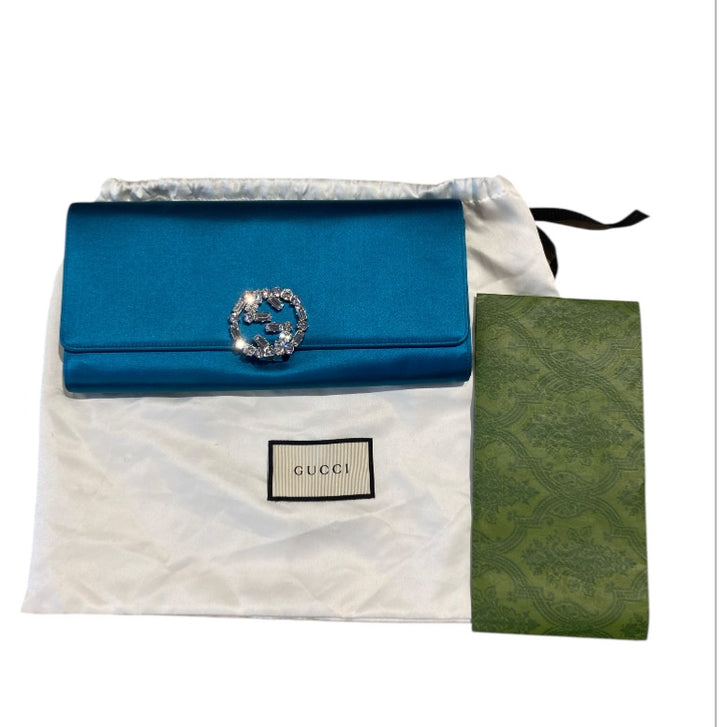 TEAL GUCCI Sacs, SILK, SWAROVSKI