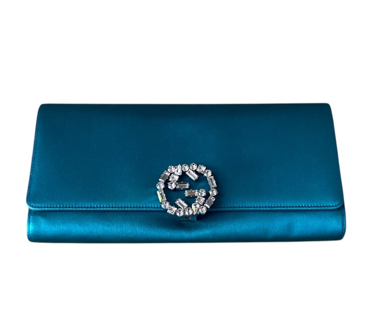 TEAL GUCCI Sacs, SILK, SWAROVSKI