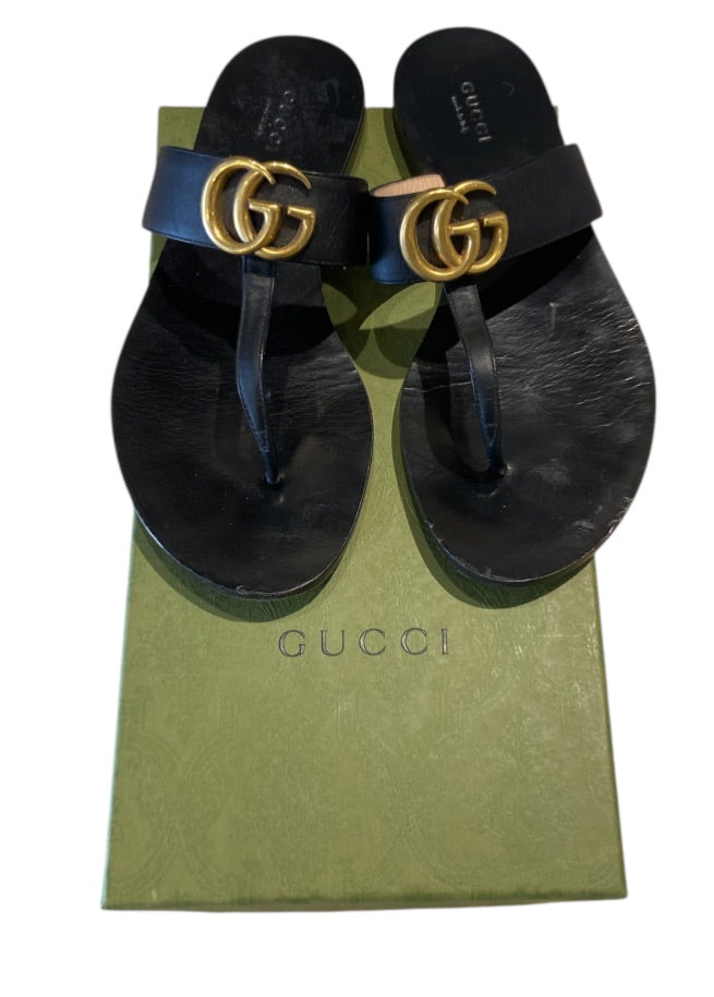 Noir et Or GUCCI sandals, 37