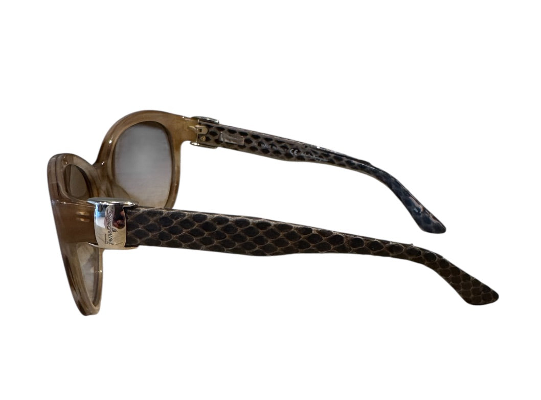 Brun et Or SALVATORE FERRAGAMO Lunettes de Soleil, NO CASE