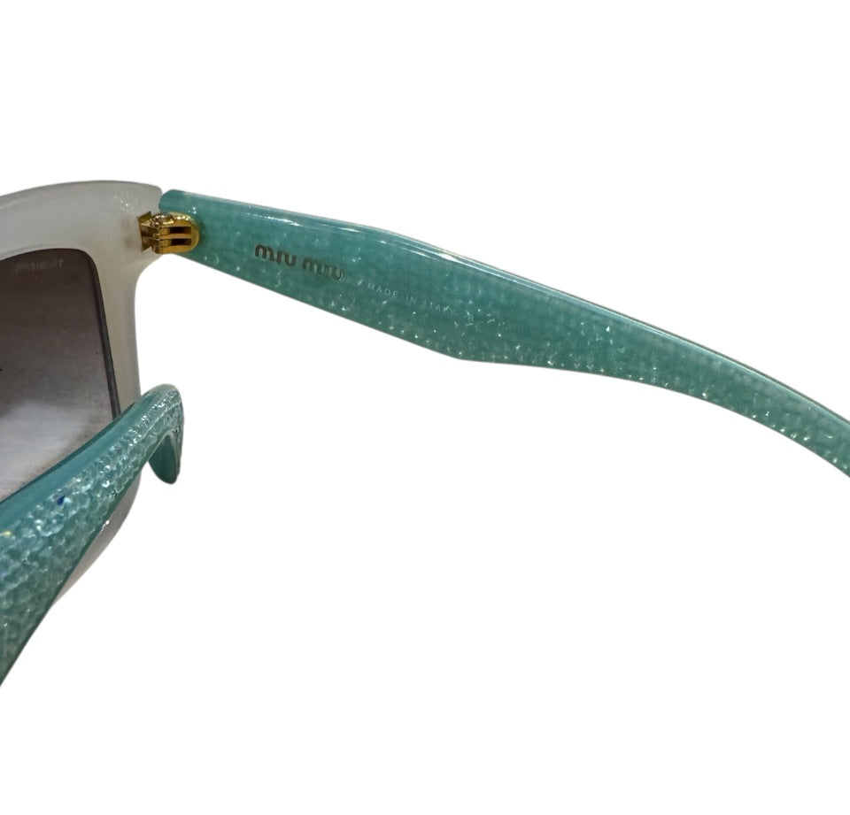 Bleu et Blanc MIU MIU Lunettes de Soleil