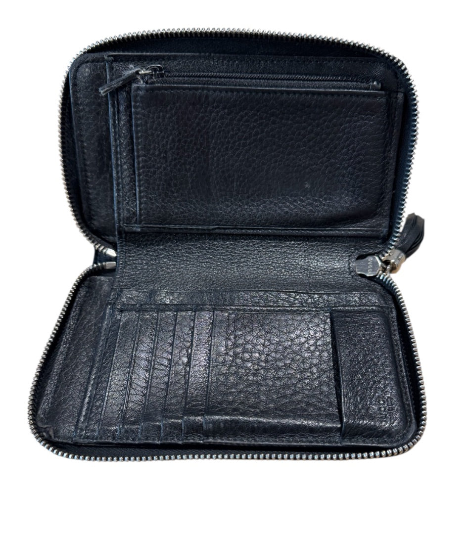 Noir et Argent GUCCI portefeuilles, SOHO STUDDED