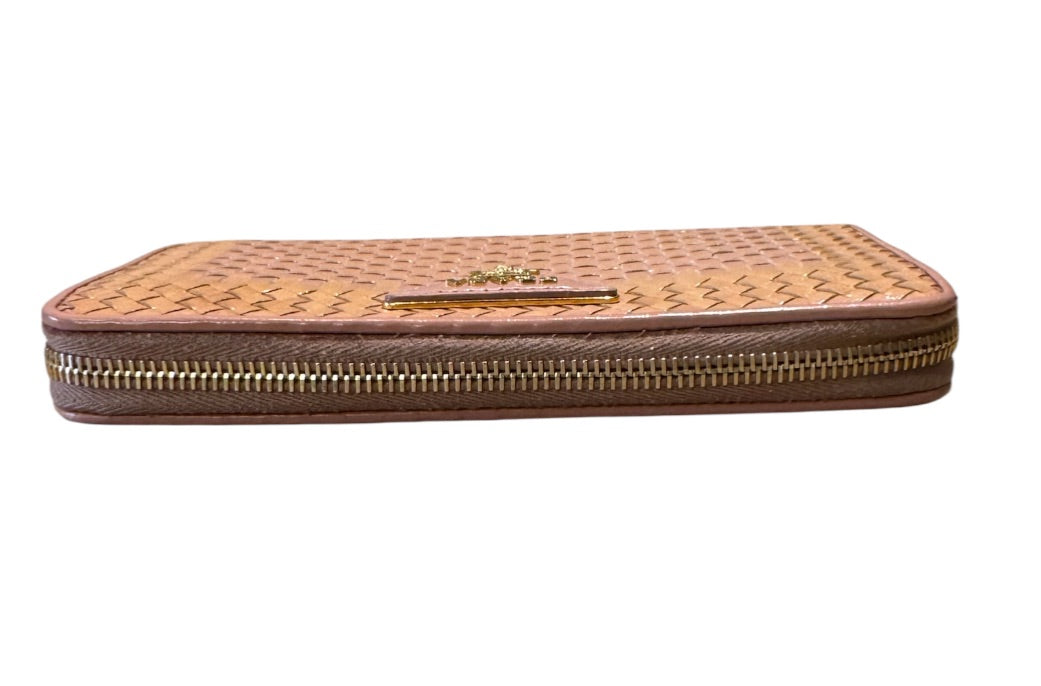 Rose PRADA portefeuilles, WOVEN MADRAS