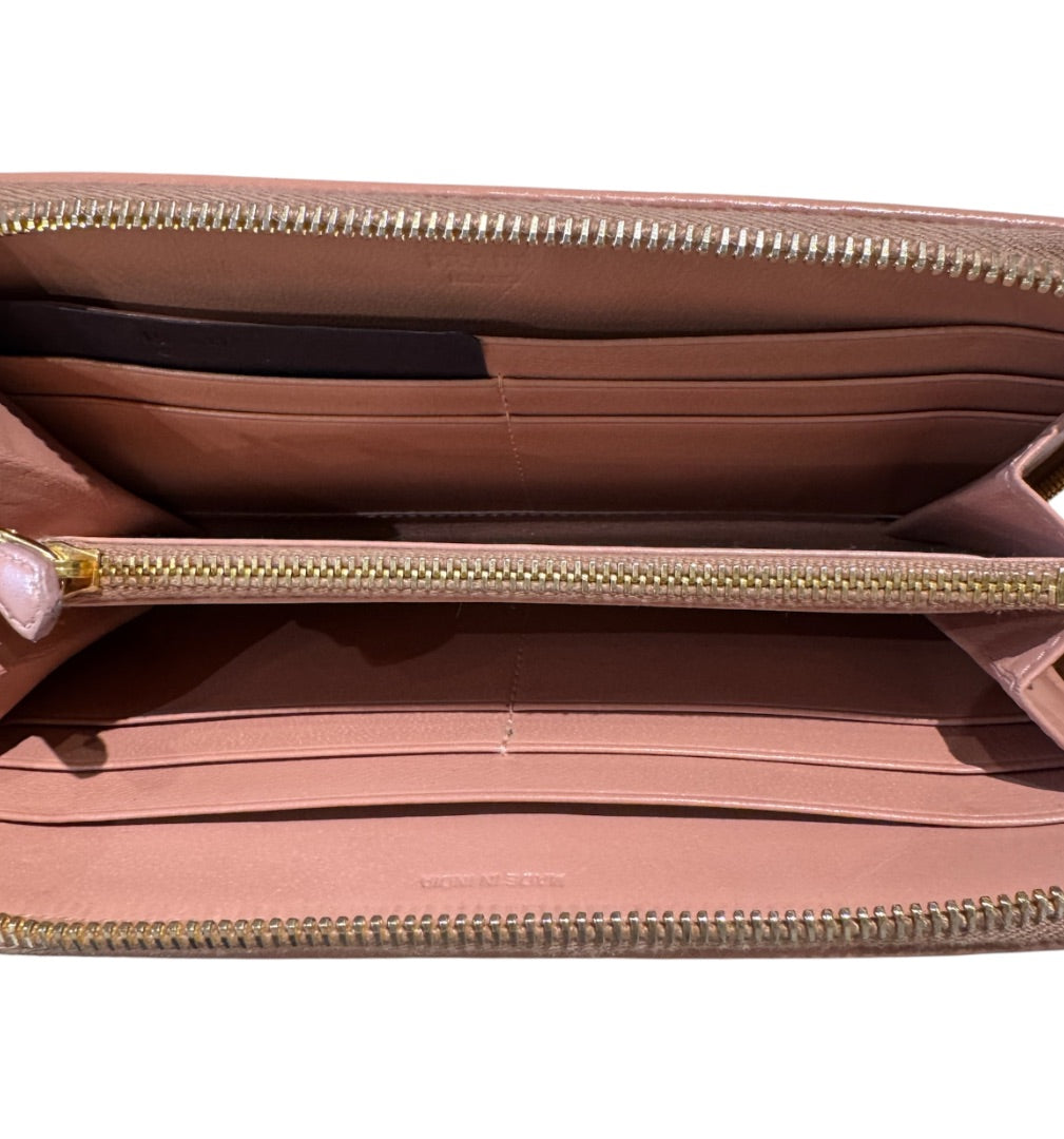 Rose PRADA portefeuilles, WOVEN MADRAS