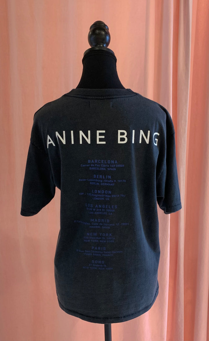 Noir avec imprimé ANINE BING TSHIRT, xs