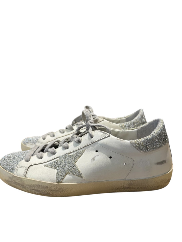 Blanc et Argent GOLDEN GOOSE SNEAKERS, 8