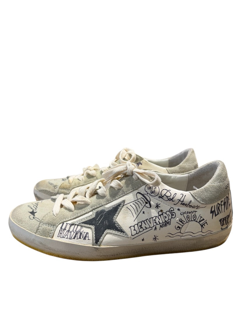 Blanc et Gris GOLDEN GOOSE SNEAKERS, 8