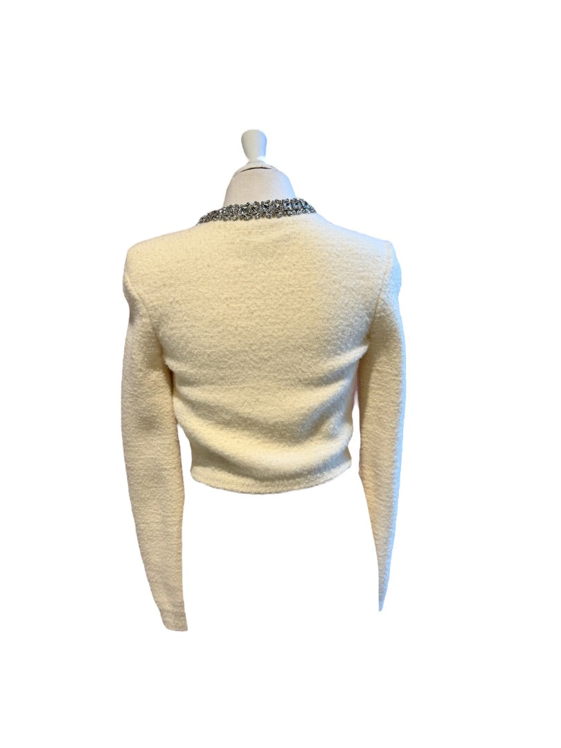 White and Rhinestone SELF-PORTRAIT Tricots, Petit