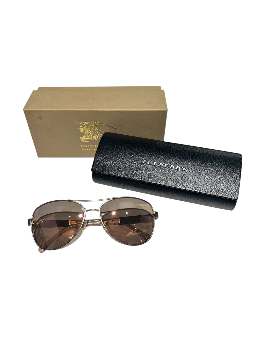Brun et novacheck BURBERRY Lunettes de Soleil, WITH CASE
